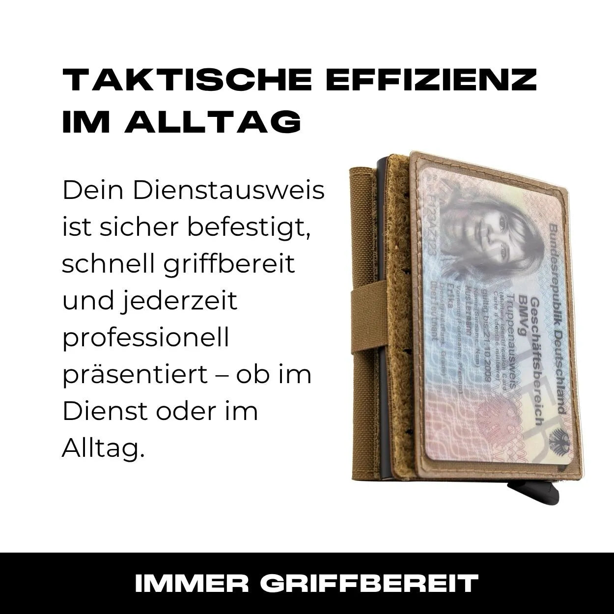 Ausweisfach mit Hakenklett in Coyote