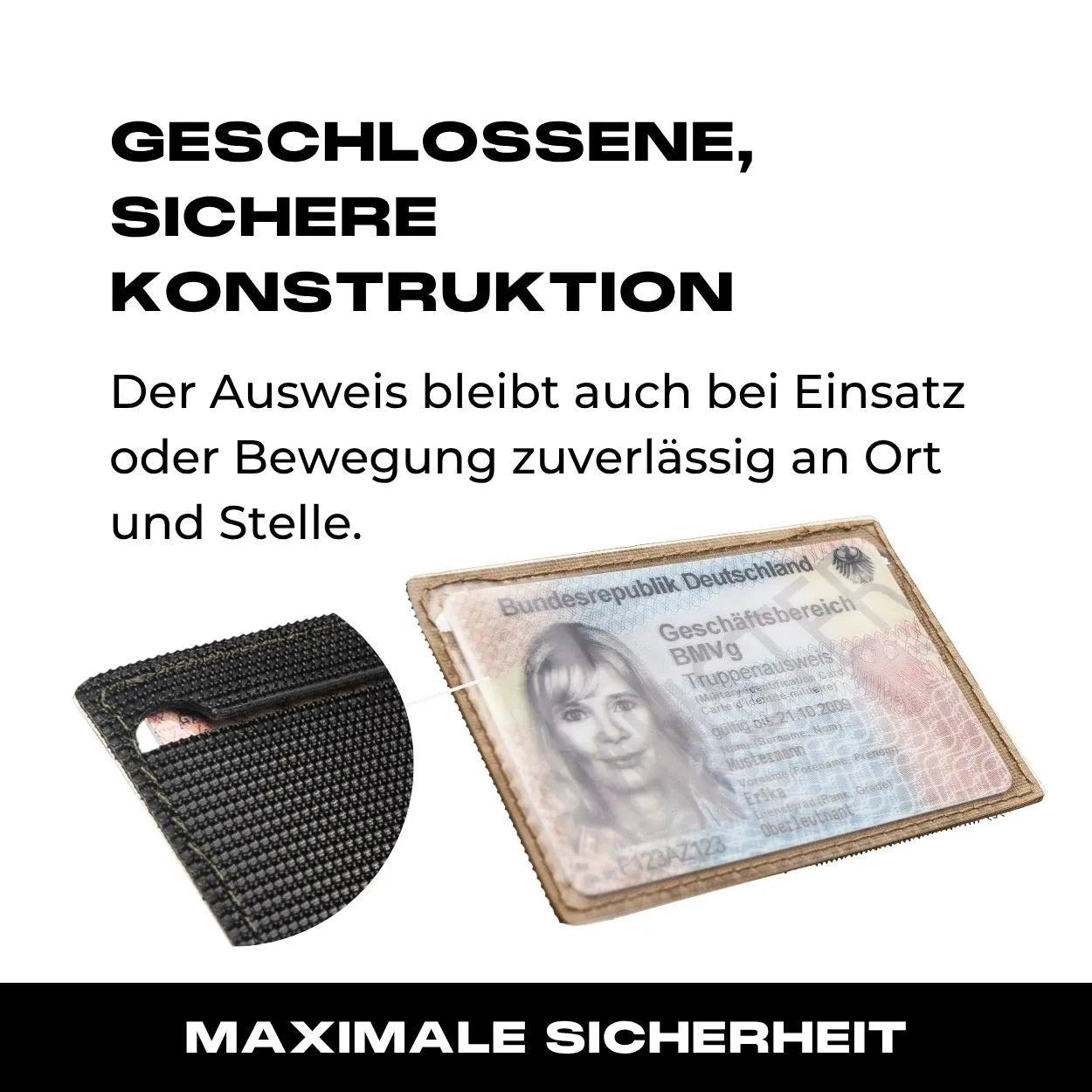 Ausweisfach mit Hakenklett in Coyote