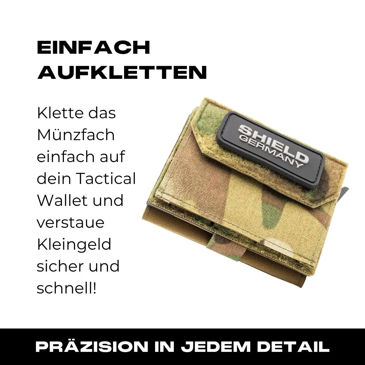 Tactical Wallet inkl. 3x Patch + Münzfach - Multicam Hell