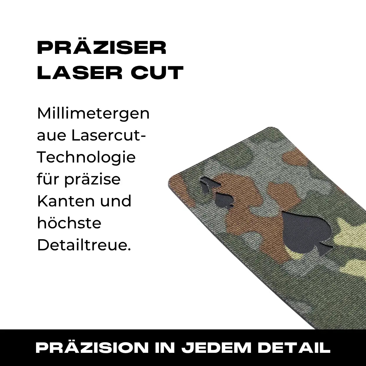 Lasercut Patch - Ace of Spades - 5 Farben Flecktarn