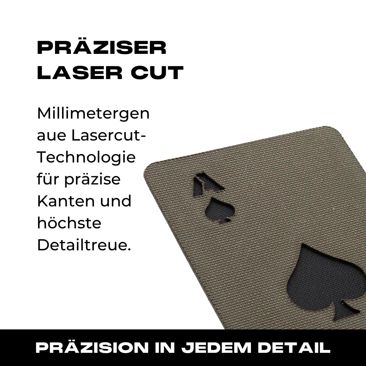 Lasercut Patch - Ace of Spades - Steingrau Oliv