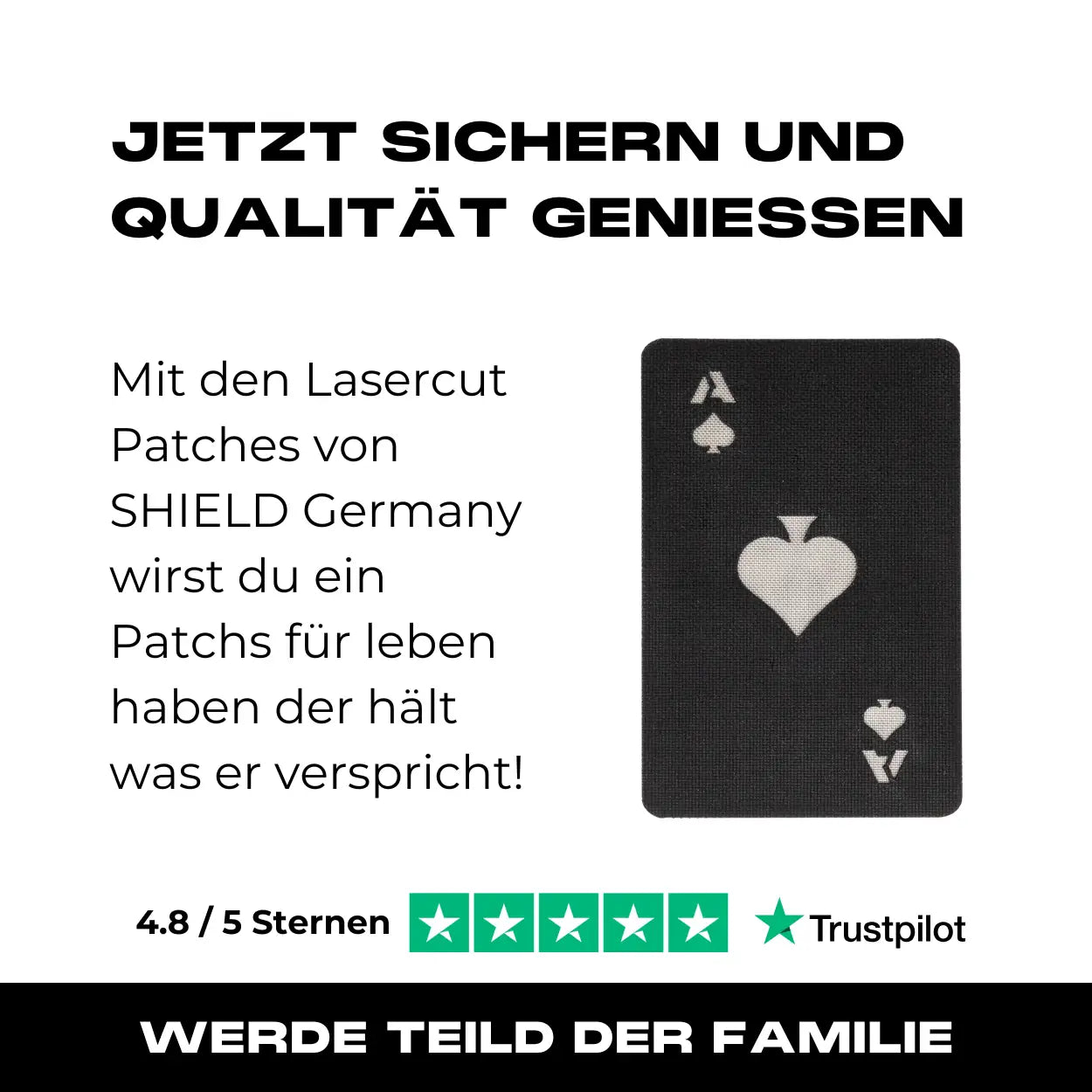 Lasercut Patch - Ace of Spades - Schwarz