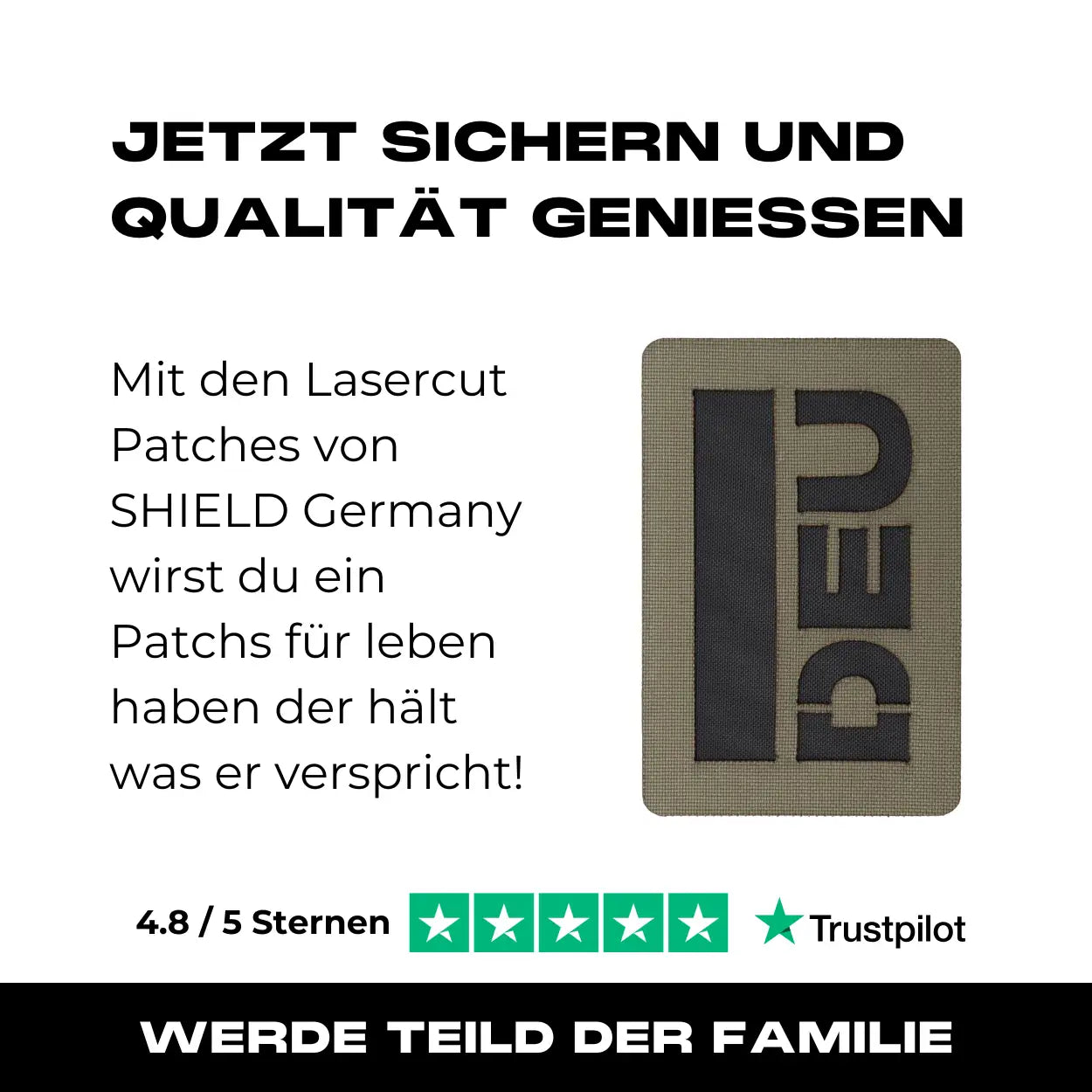 Lasercut Patch - DEU - Steingrau Oliv