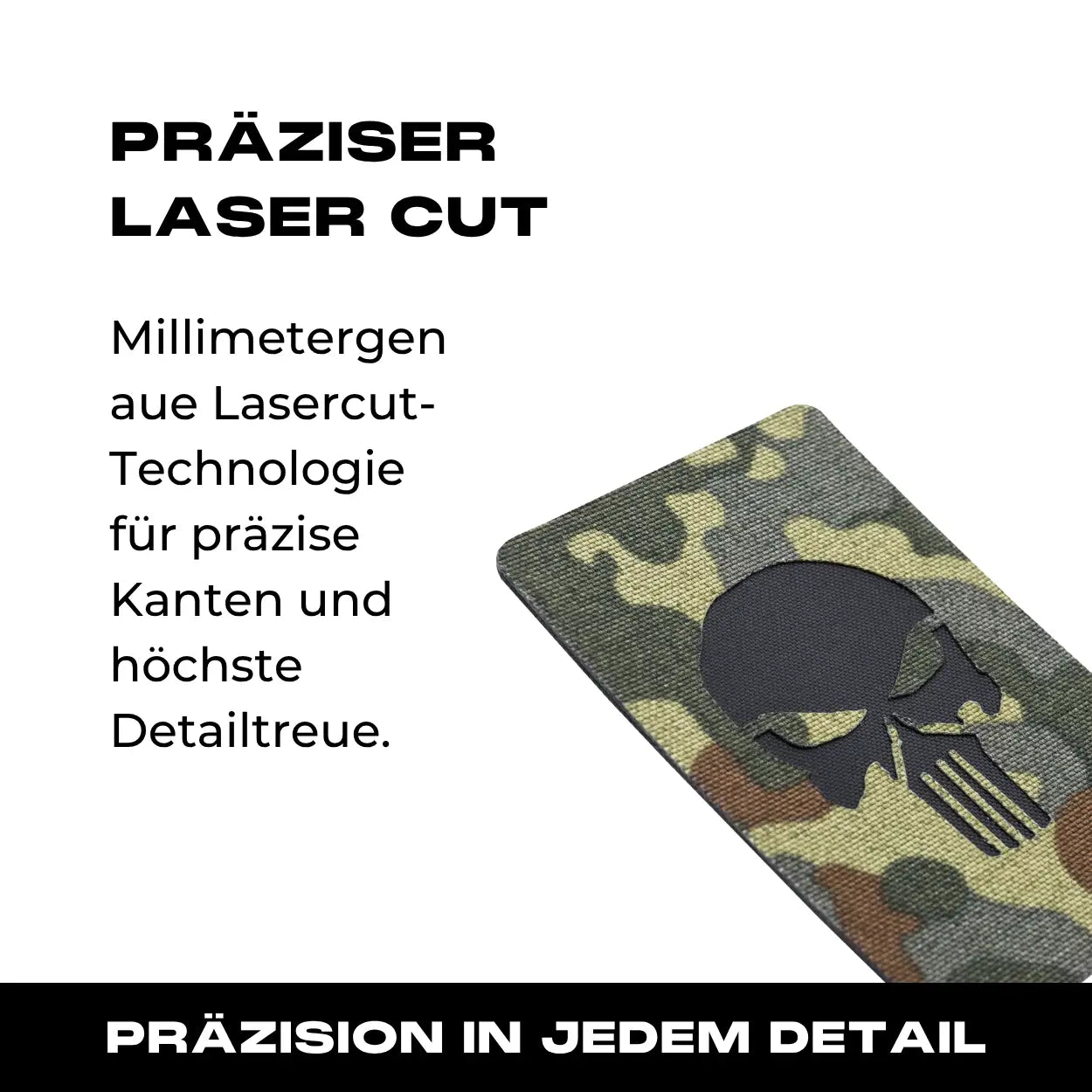 Lasercut Patch - Punisher - 5 Farben Flecktarn