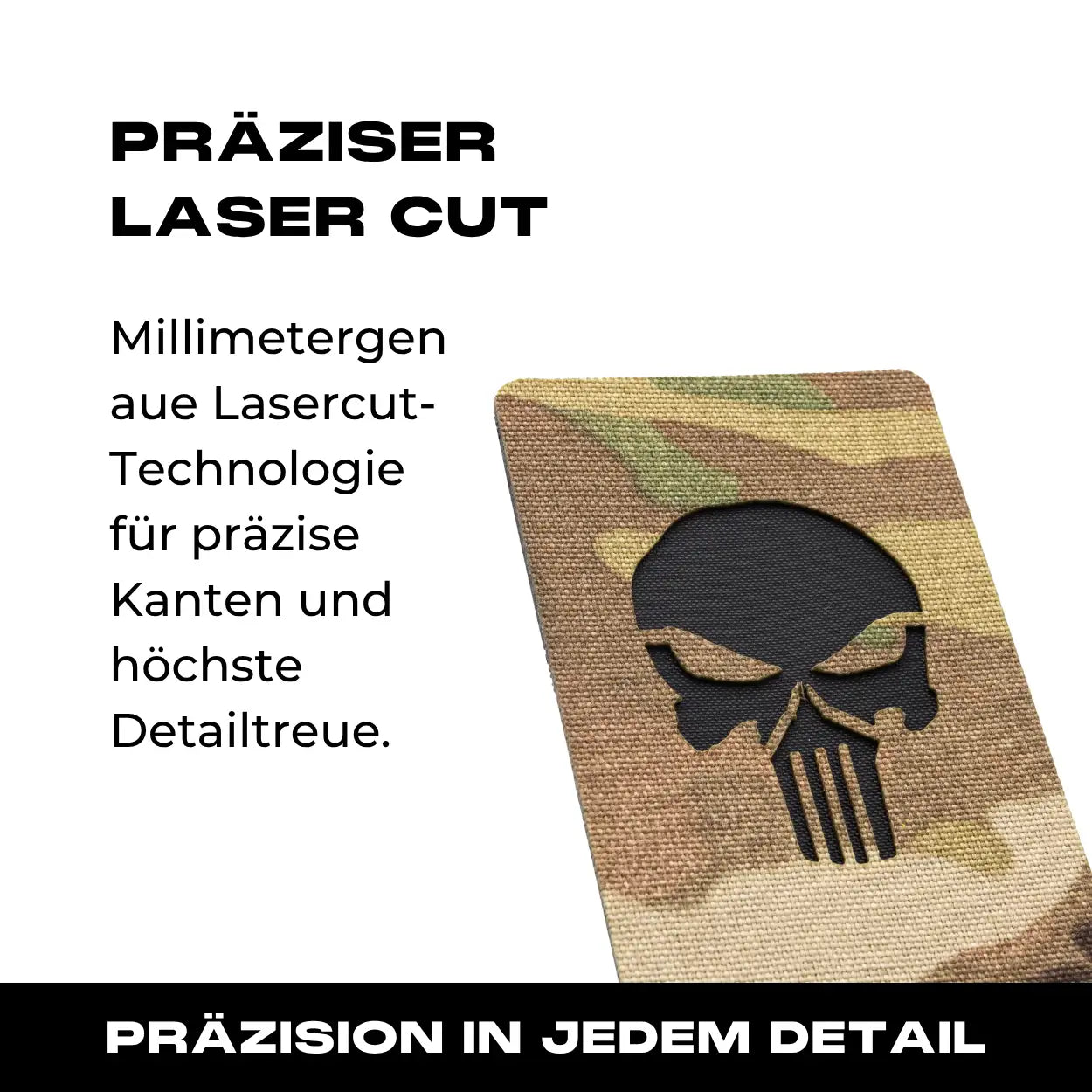 Lasercut Patch - Punisher - Multicam Hell