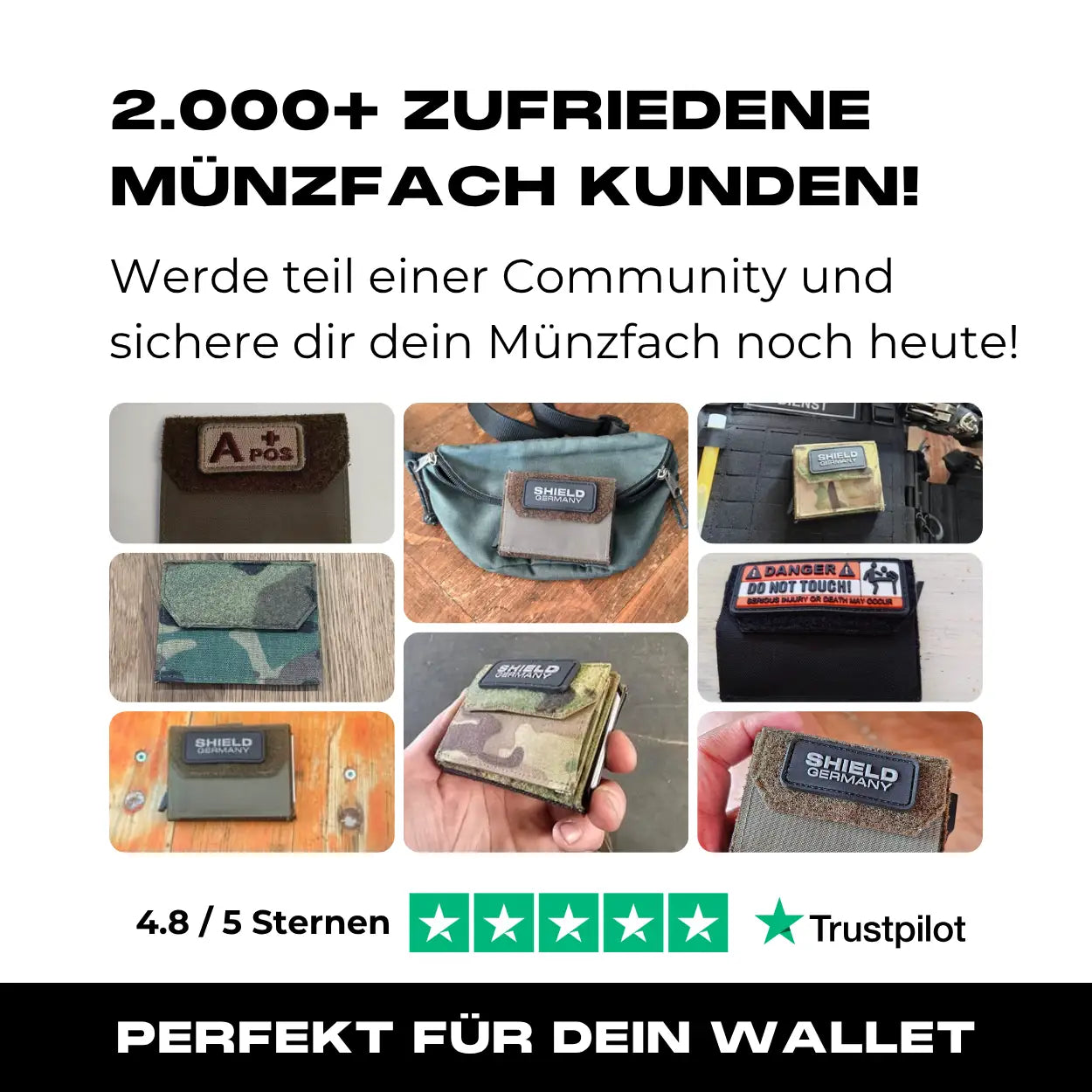 Tactical Wallet Münzfach - Steingrau Oliv