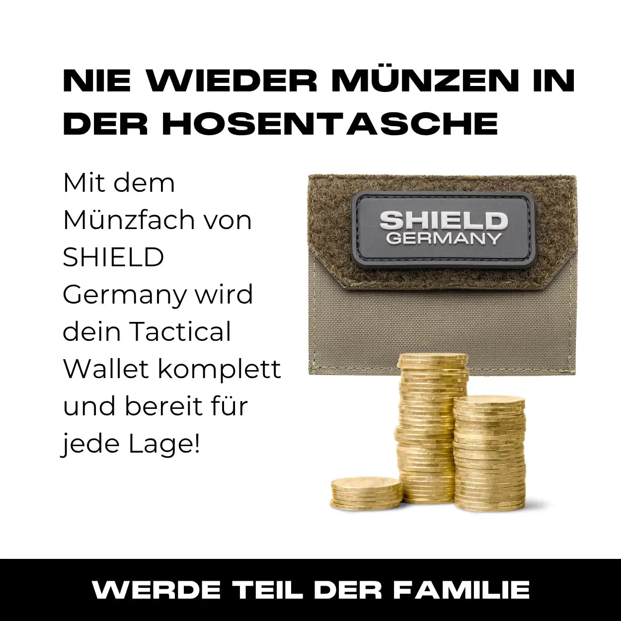 Tactical Wallet Münzfach - Steingrau Oliv