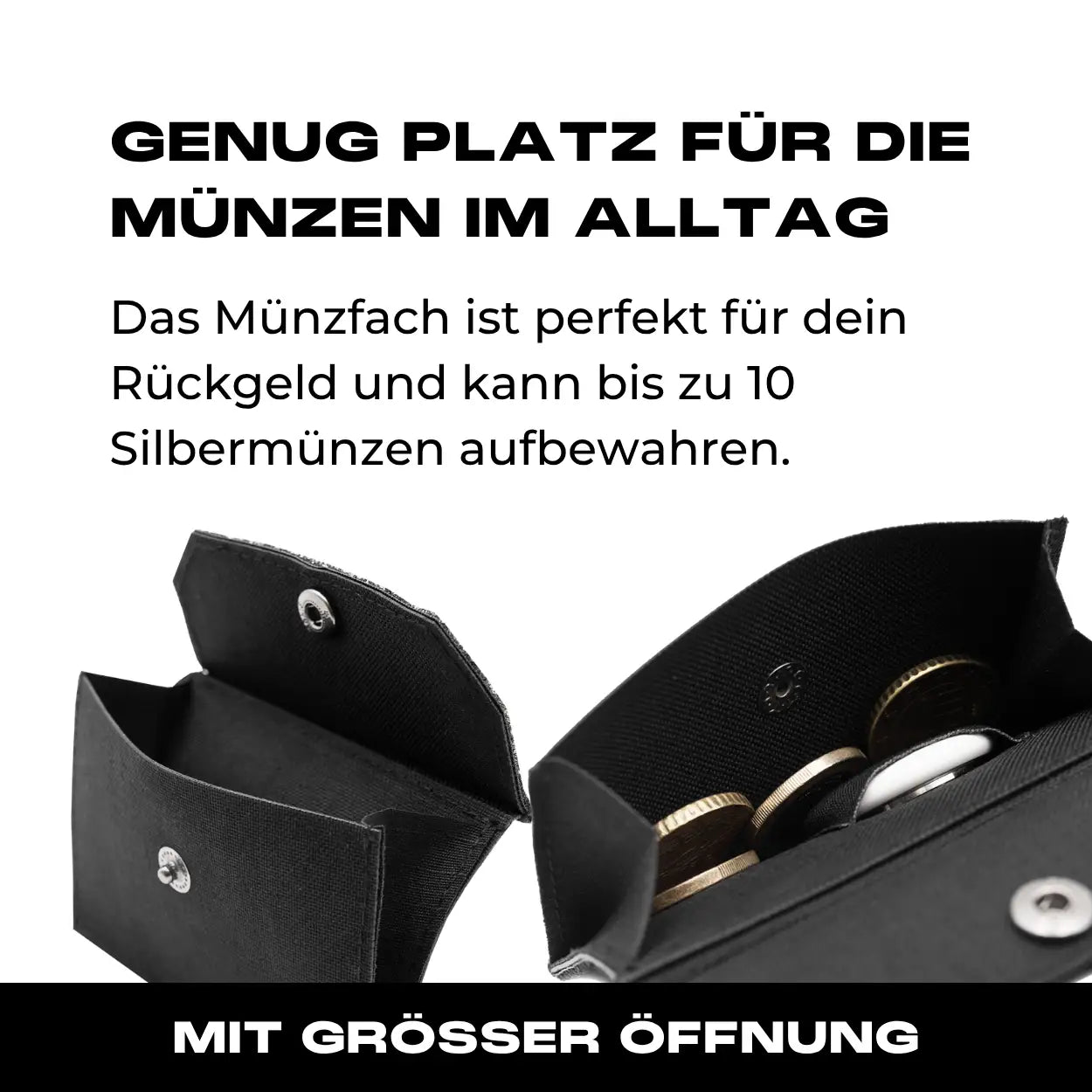 Tactical Wallet Münzfach - Schwarz