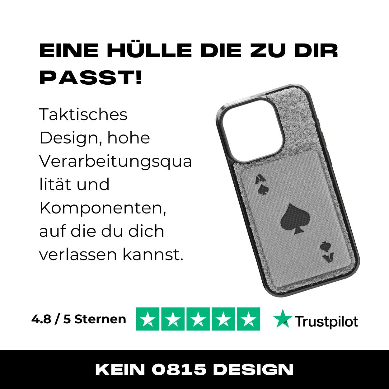 Tactical Case mit Wolfgrey Flauschklett - iPhone 15 Reihe