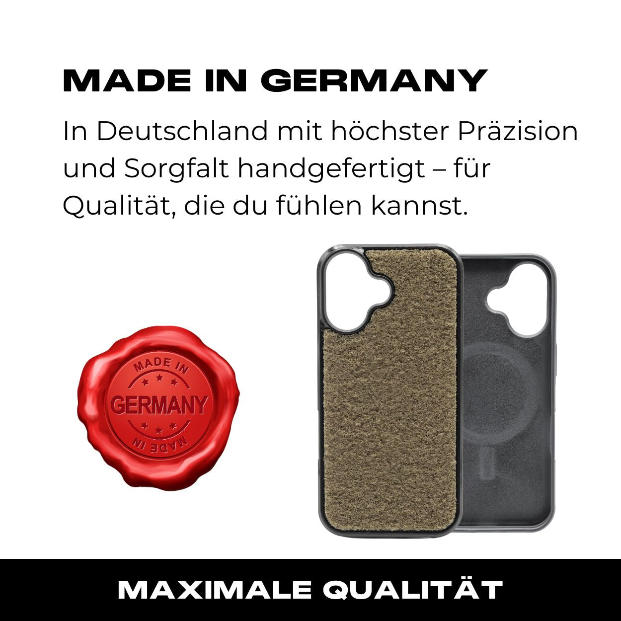 Tactical Case mit Steingrau Oliv Flauschklett - iPhone 16 Reihe