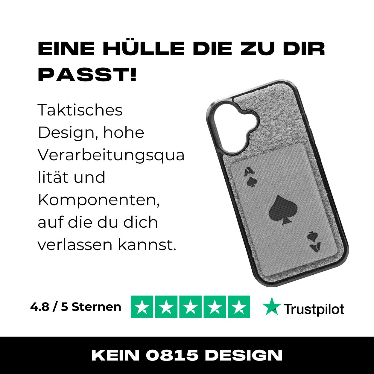 Tactical Case mit Wolfgrey Flauschklett - iPhone 16 Reihe
