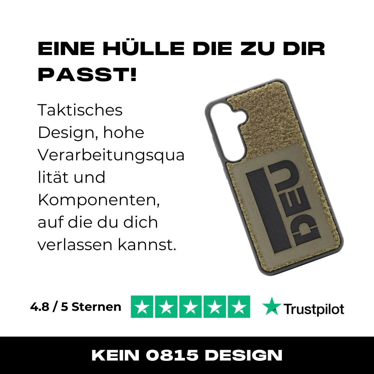 Tactical Case mit Steingrau Oliv Flauschklett - Samsung Galaxy S24 Reihe