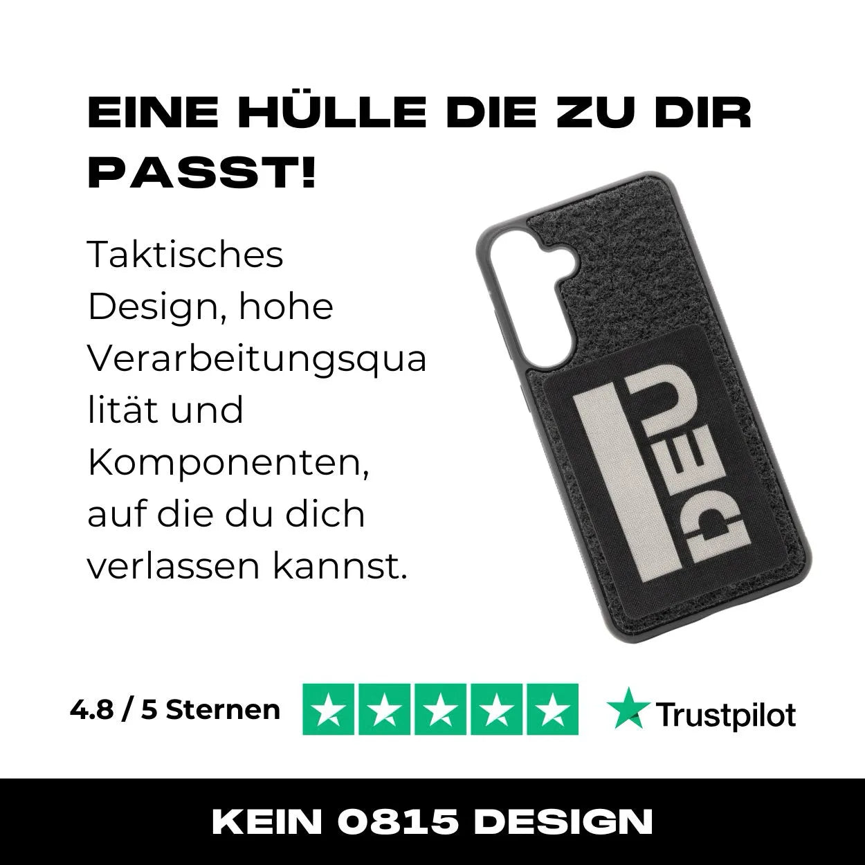 Tactical Case mit schwarzem Flauschklett - Samsung Galaxy S25 Reihe