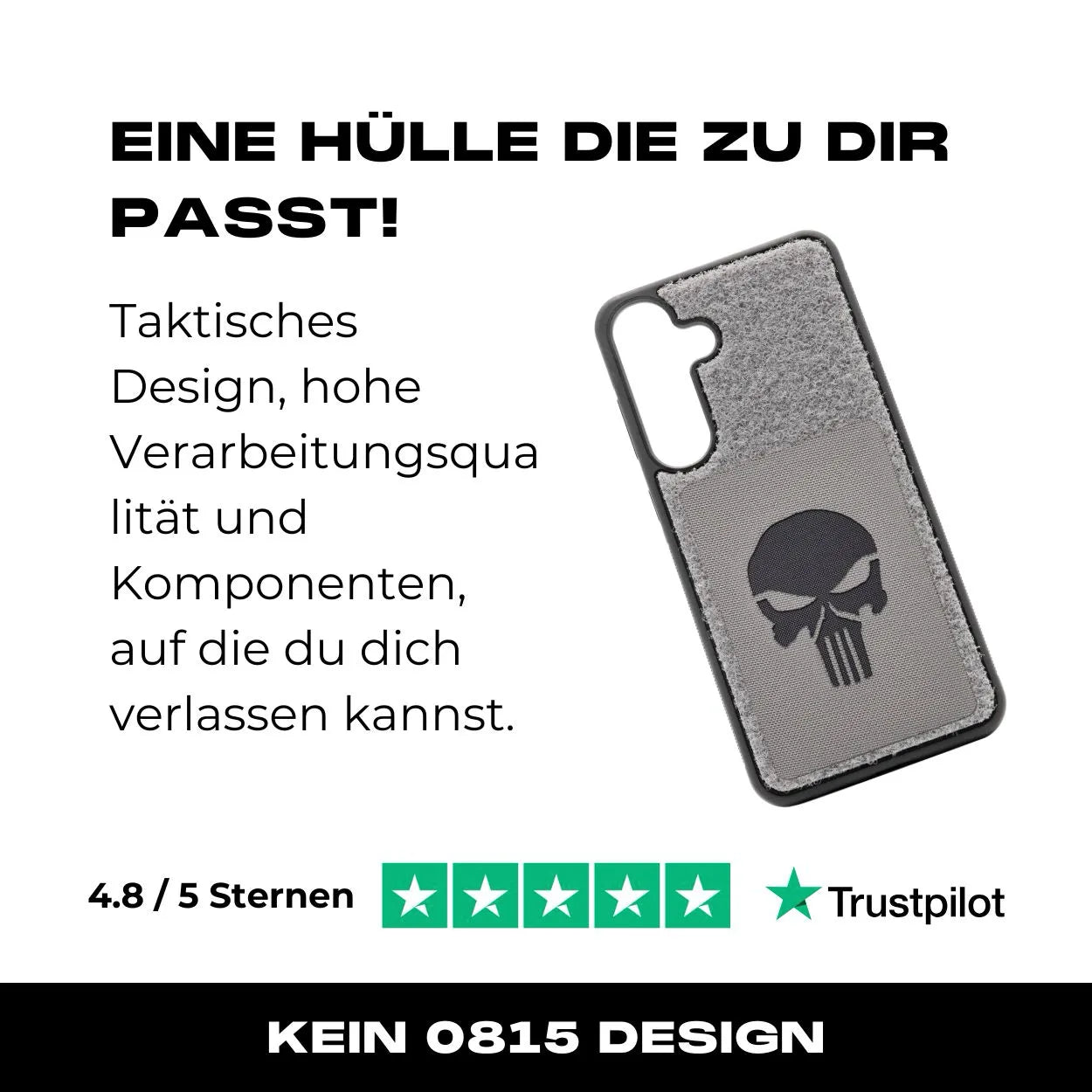 Tactical Case mit Steingrau Wolfgrey Flauschklett - Samsung Galaxy S24 Reihe