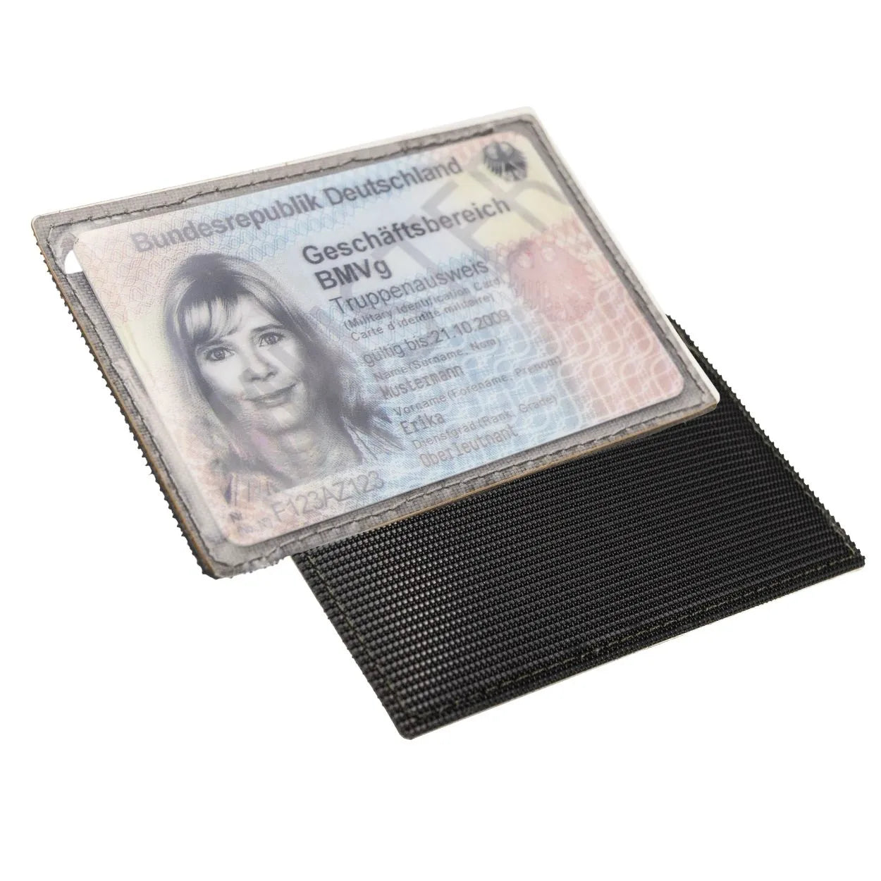 Ausweisfach mit Hakenklett in Wolfgrey