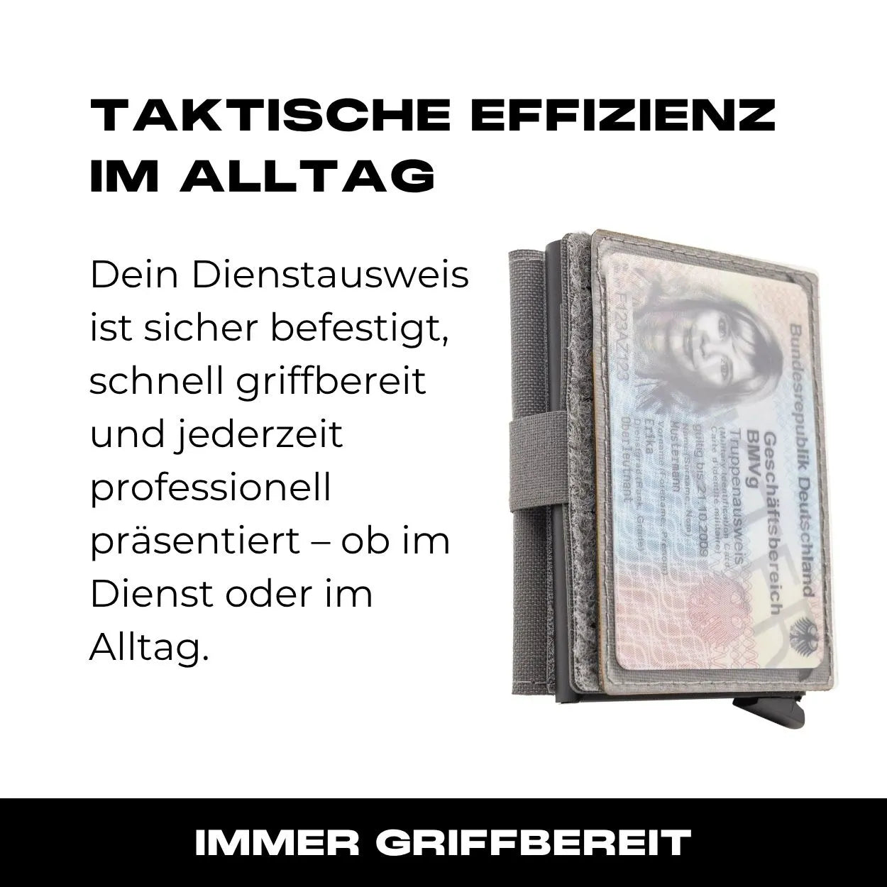 Ausweisfach mit Hakenklett in Wolfgrey