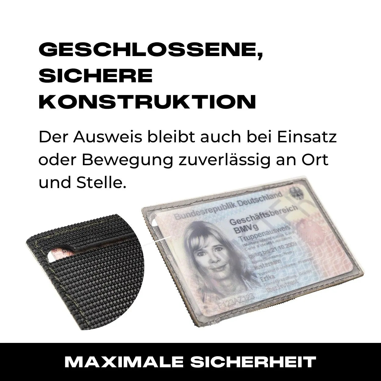 Ausweisfach mit Hakenklett in Wolfgrey