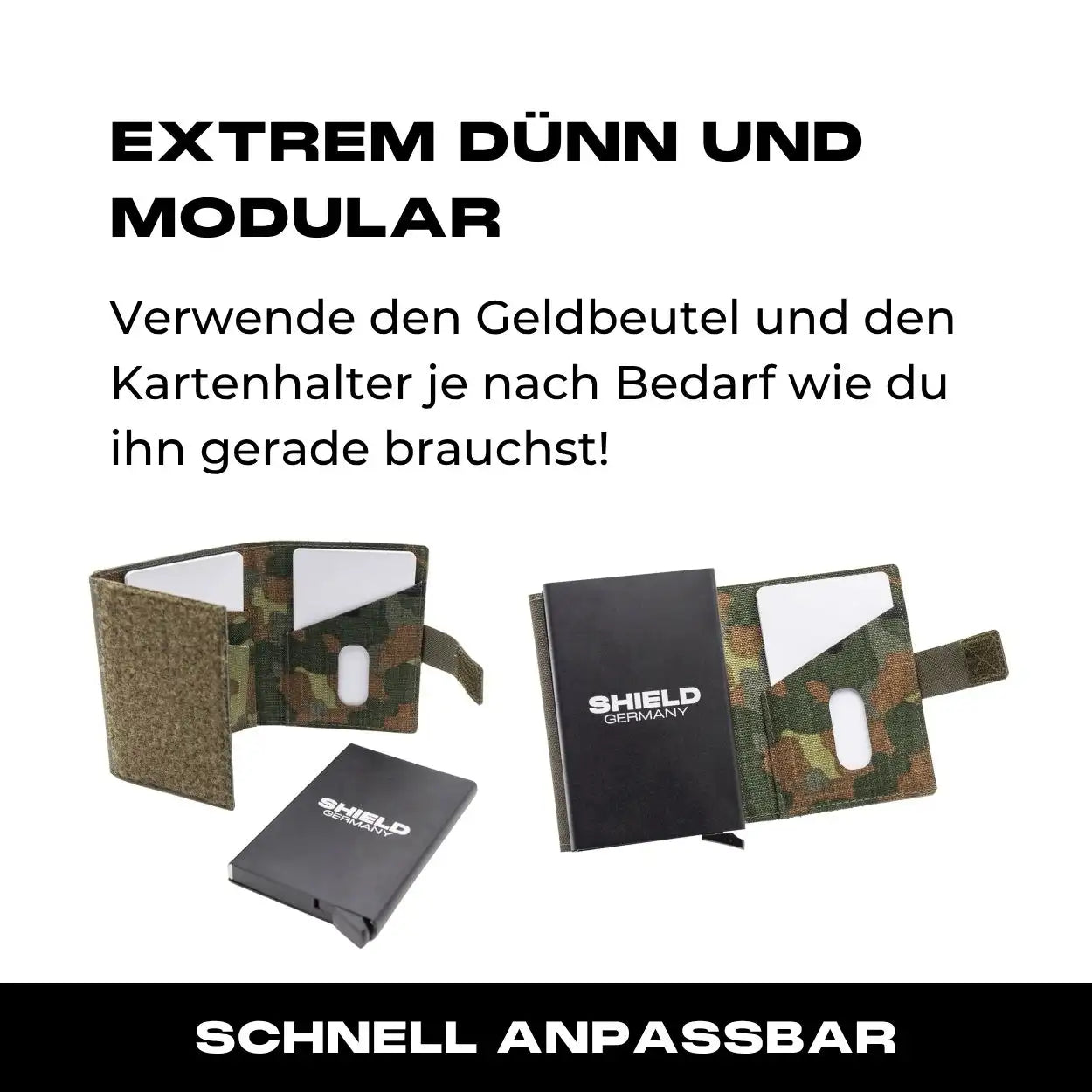 Tactical Wallet inkl. 3x Patch + Münzfach - 5 Farben Flecktarn