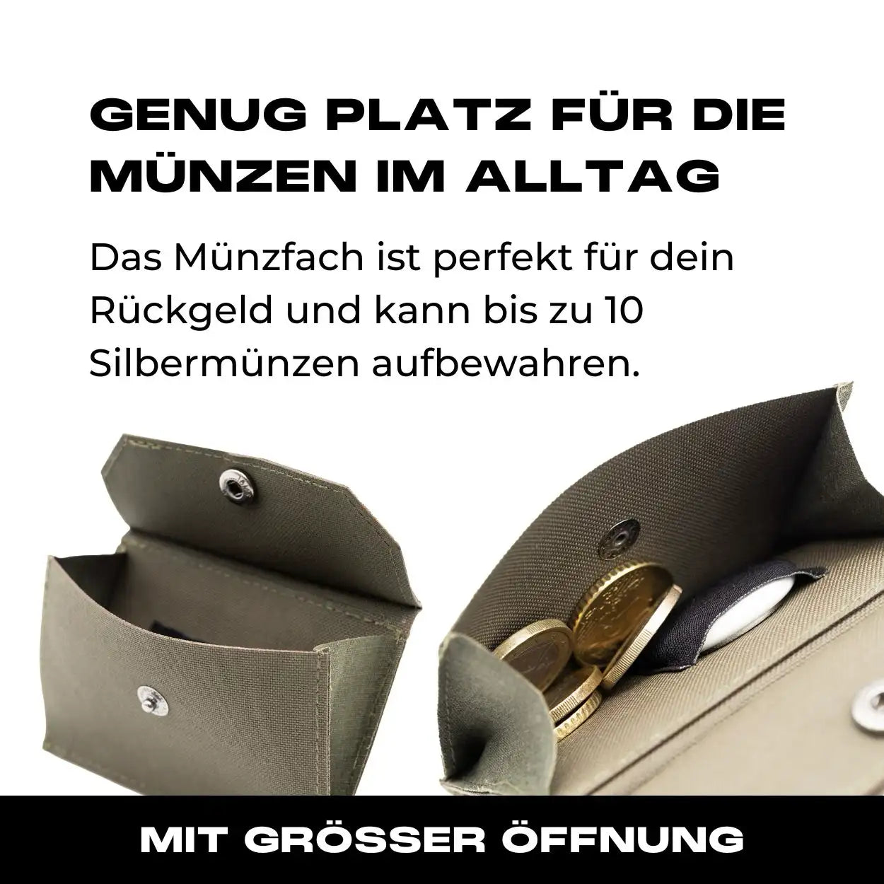 Tactical Wallet inkl. 3x Patch + Münzfach - Steingrau Oliv