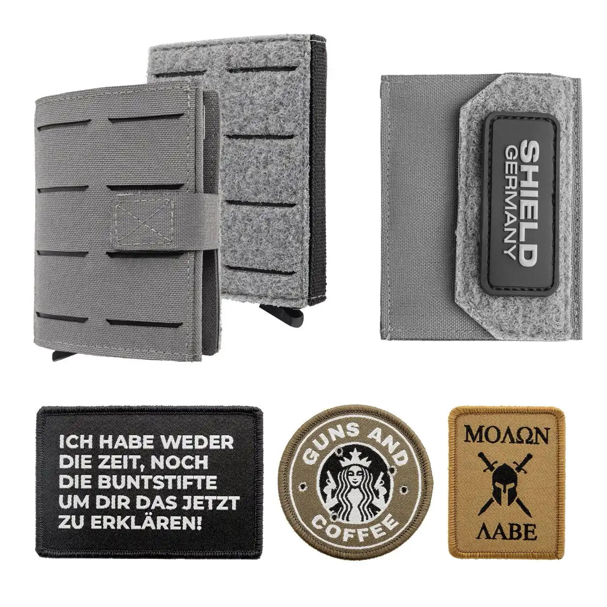 Tactical Wallet inkl. 3x Patch + Münzfach - Wolfgrey