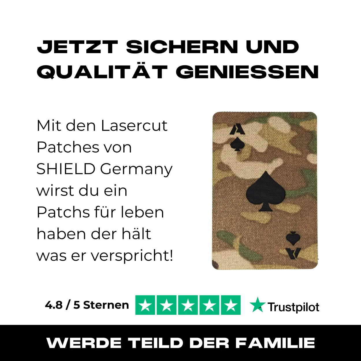 Lasercut Patch - Ace of Spades - Multicam Hell