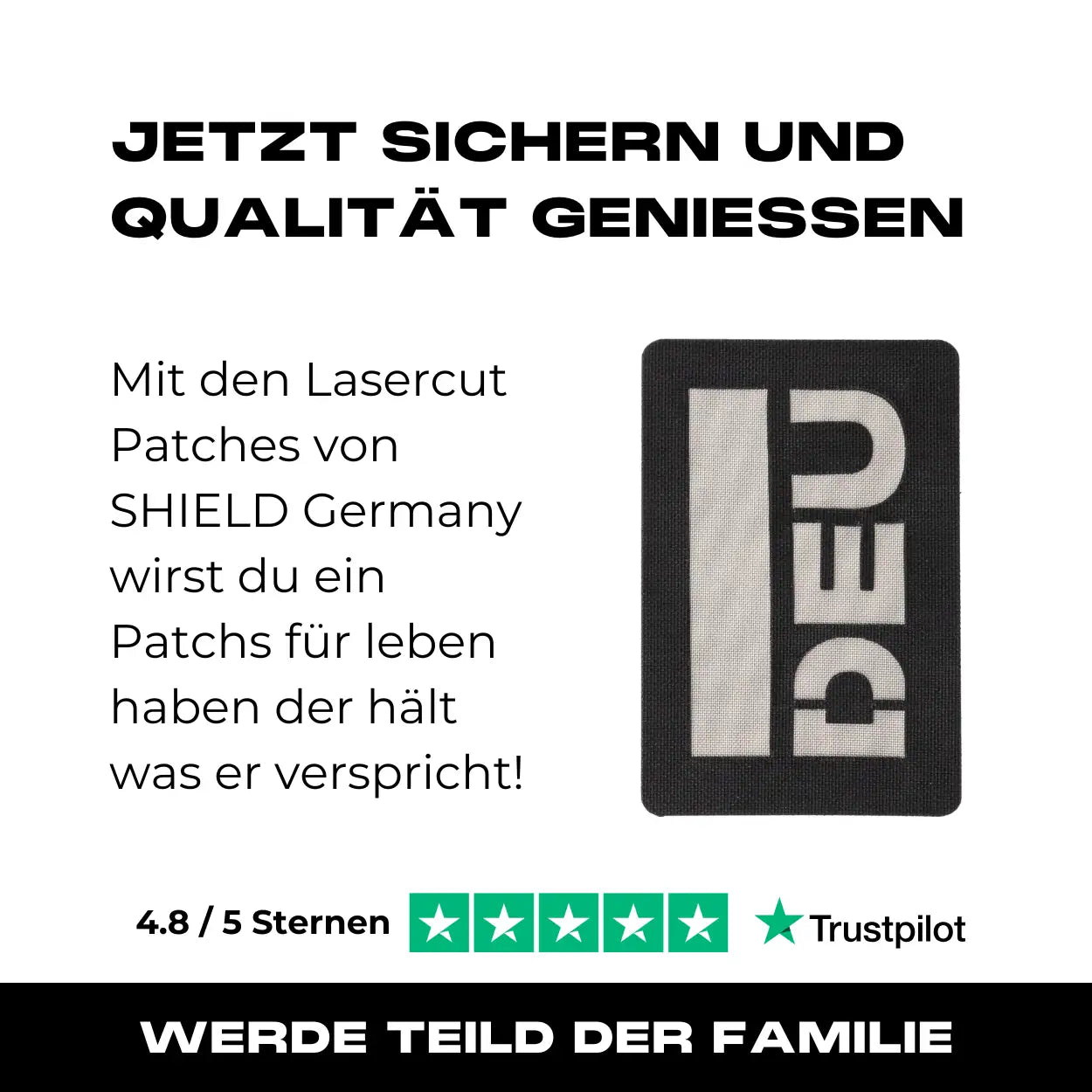 Lasercut Patch - DEU - Schwarz