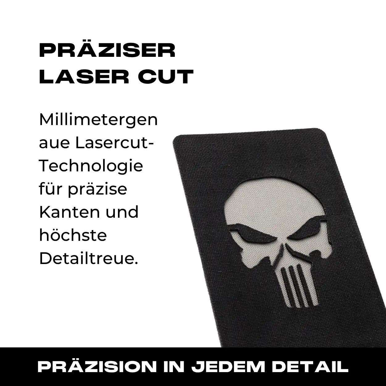 Lasercut Patch - Punisher - Schwarz