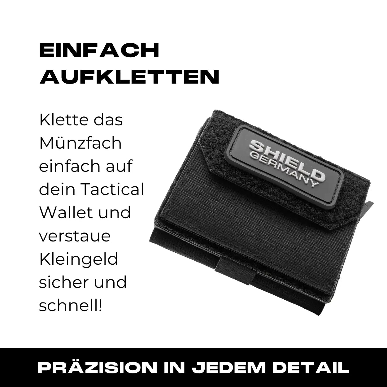 Tactical Wallet Münzfach - Schwarz