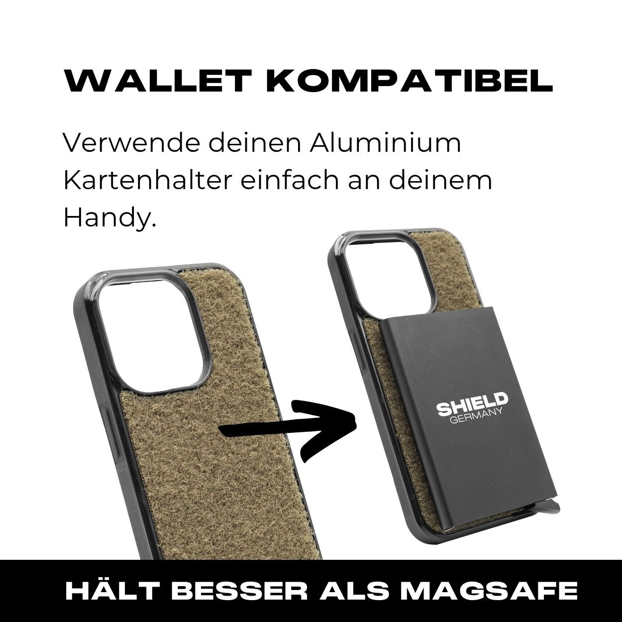 Tactical Case mit Steingrau Oliv Flauschklett - iPhone 15 Reihe