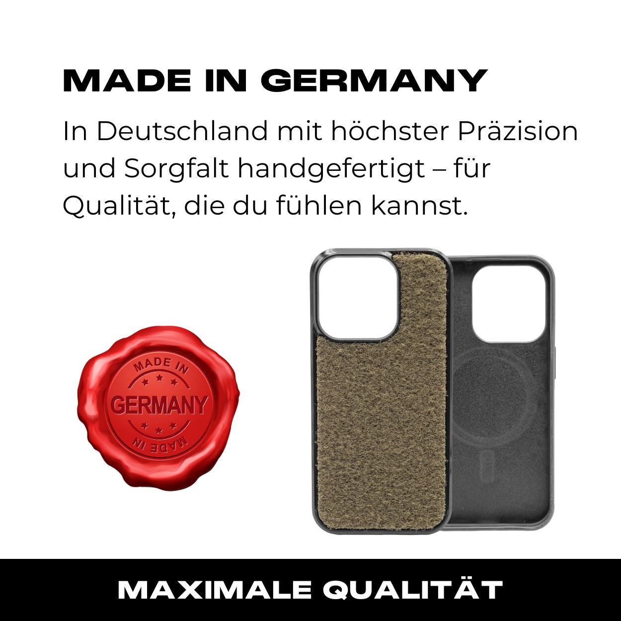 Tactical Case mit Steingrau Oliv Flauschklett - iPhone 15 Reihe