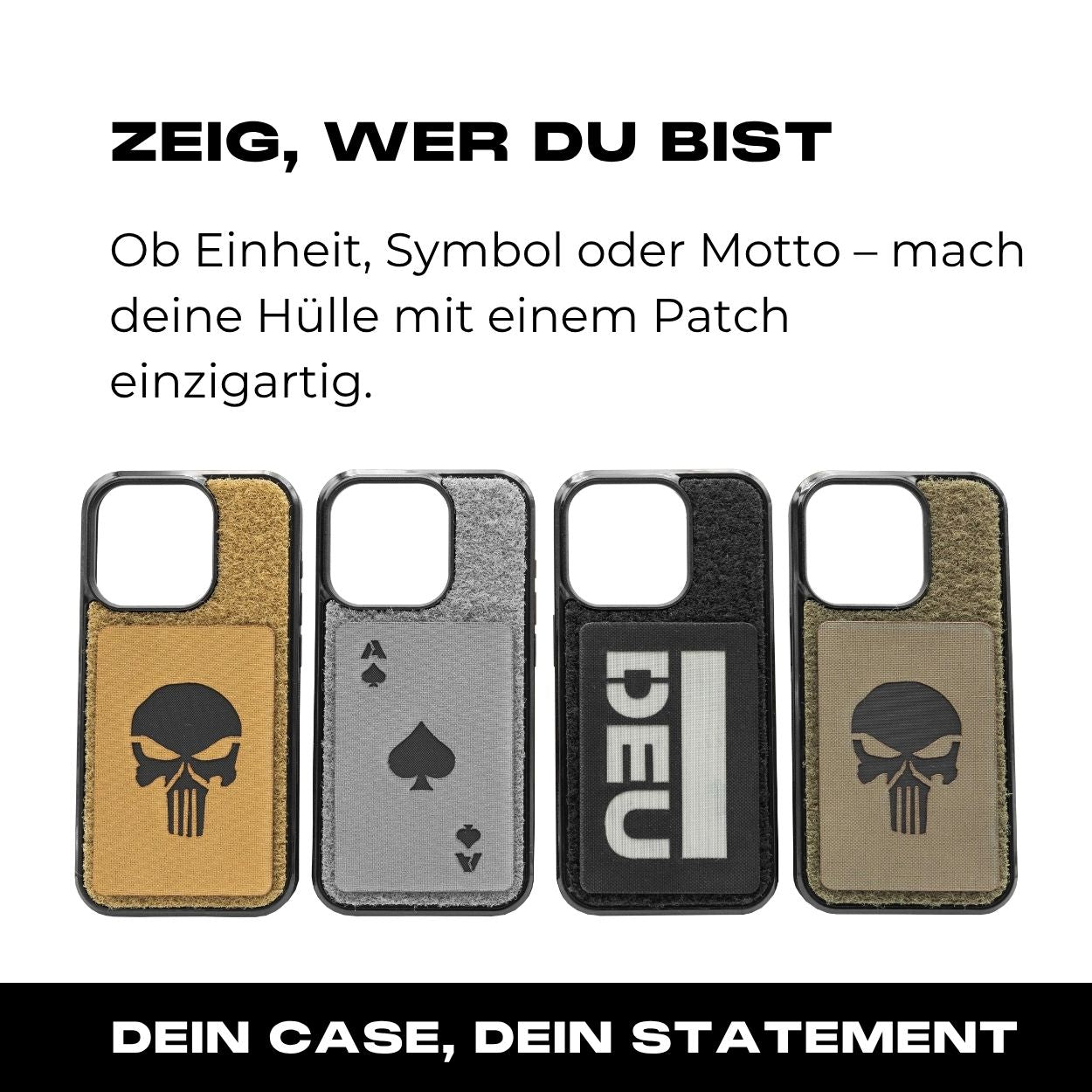 Tactical Case mit schwarzem Flauschklett - iPhone 15 Reihe
