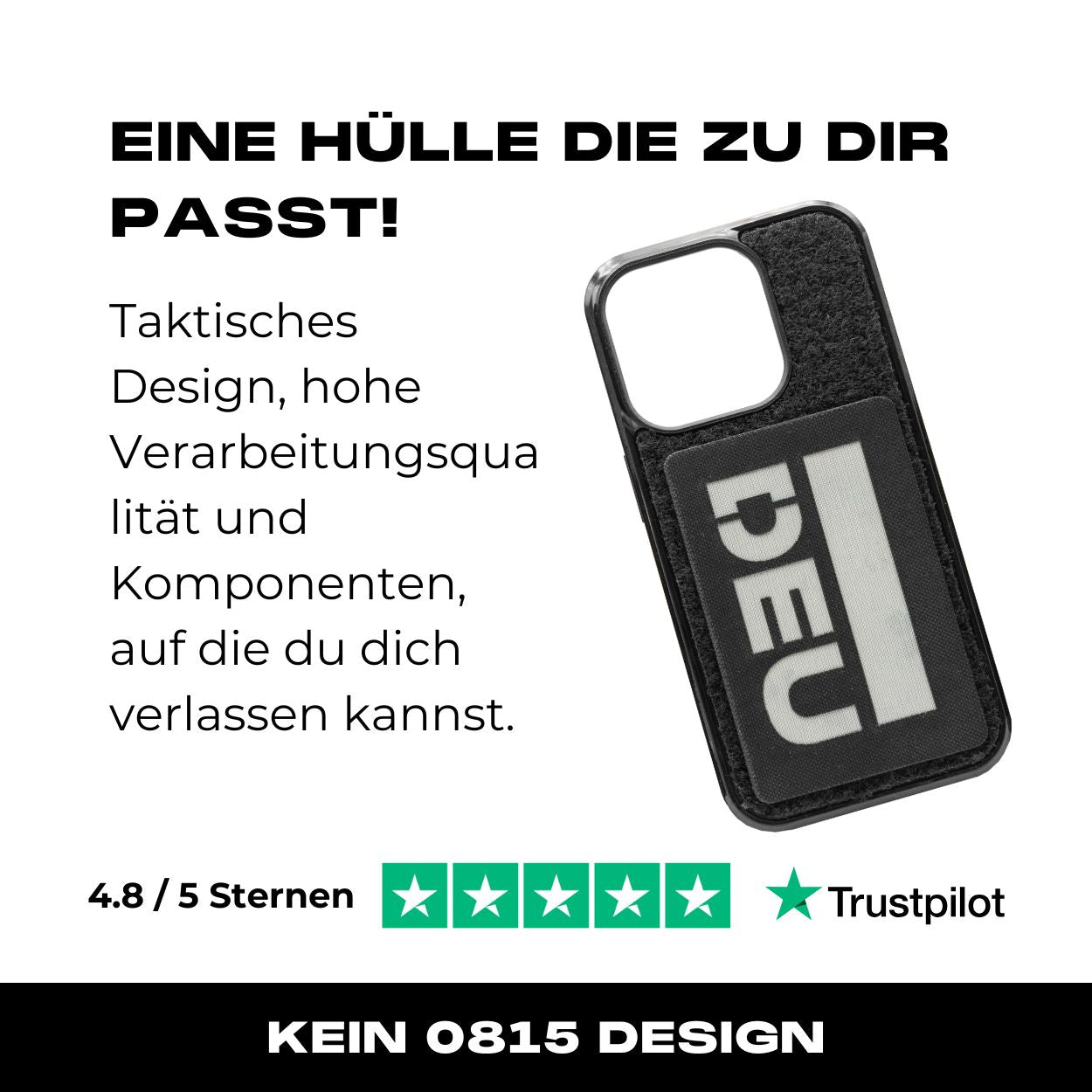 Tactical Case mit schwarzem Flauschklett - iPhone 14 Reihe
