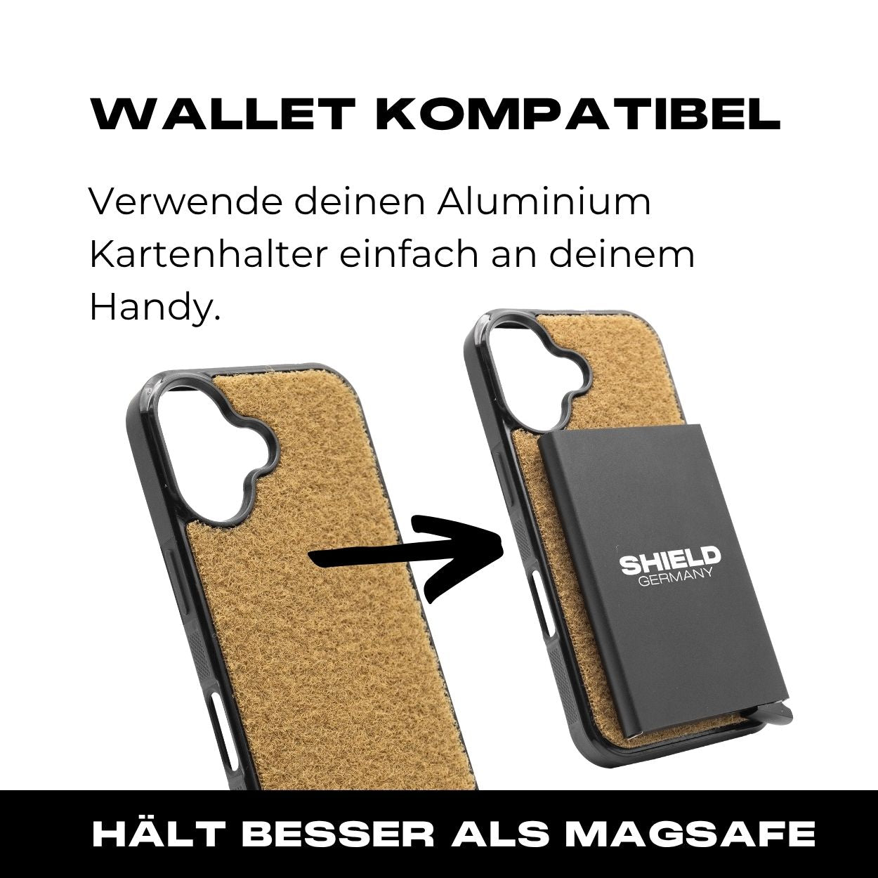 Tactical Case mit Coyote Flauschklett - iPhone 16 Reihe