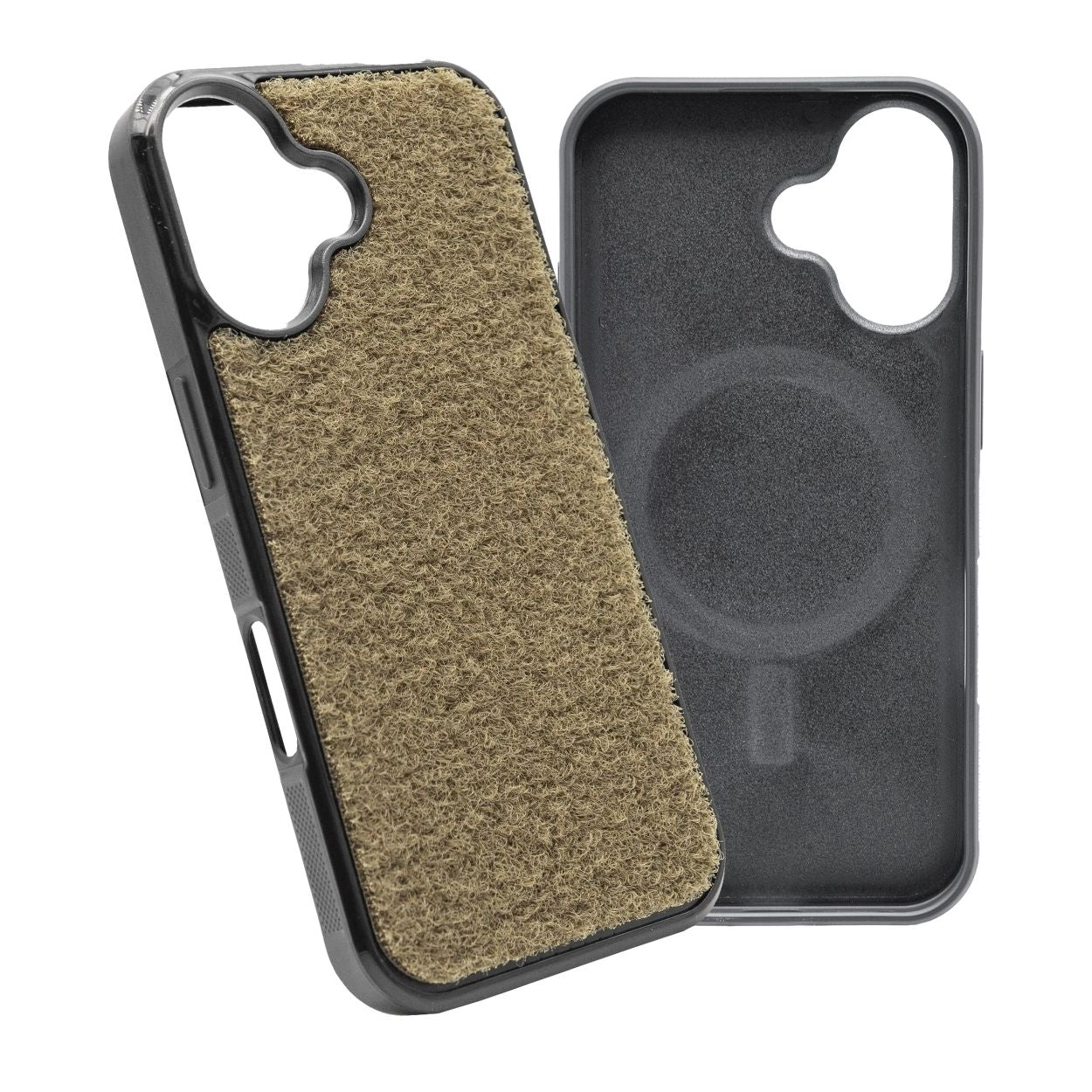 Tactical Case mit Steingrau Oliv Flauschklett - iPhone 16 Reihe
