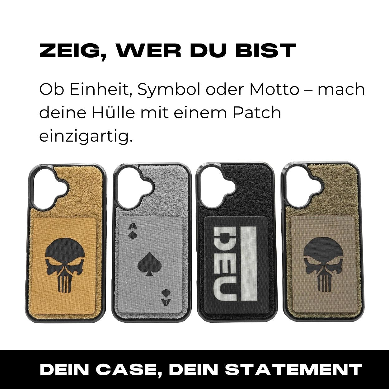 Tactical Case mit Steingrau Oliv Flauschklett - iPhone 16 Reihe