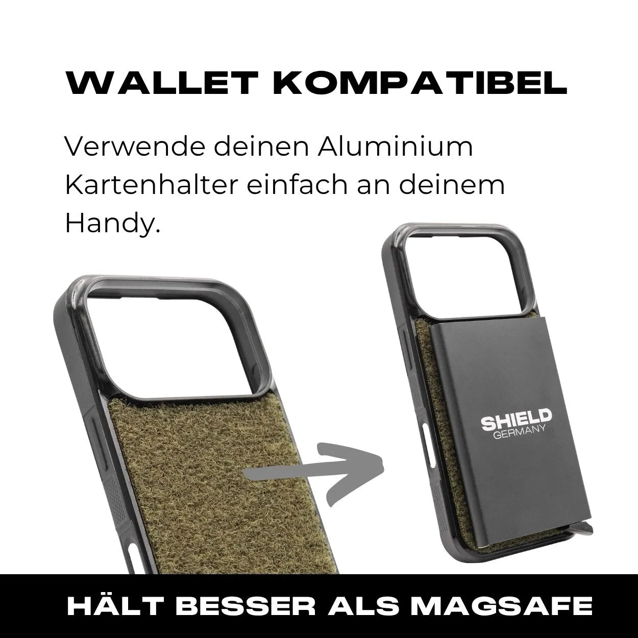 Tactical Case mit Steingrau Oliv Flauschklett - iPhone 17 Reihe