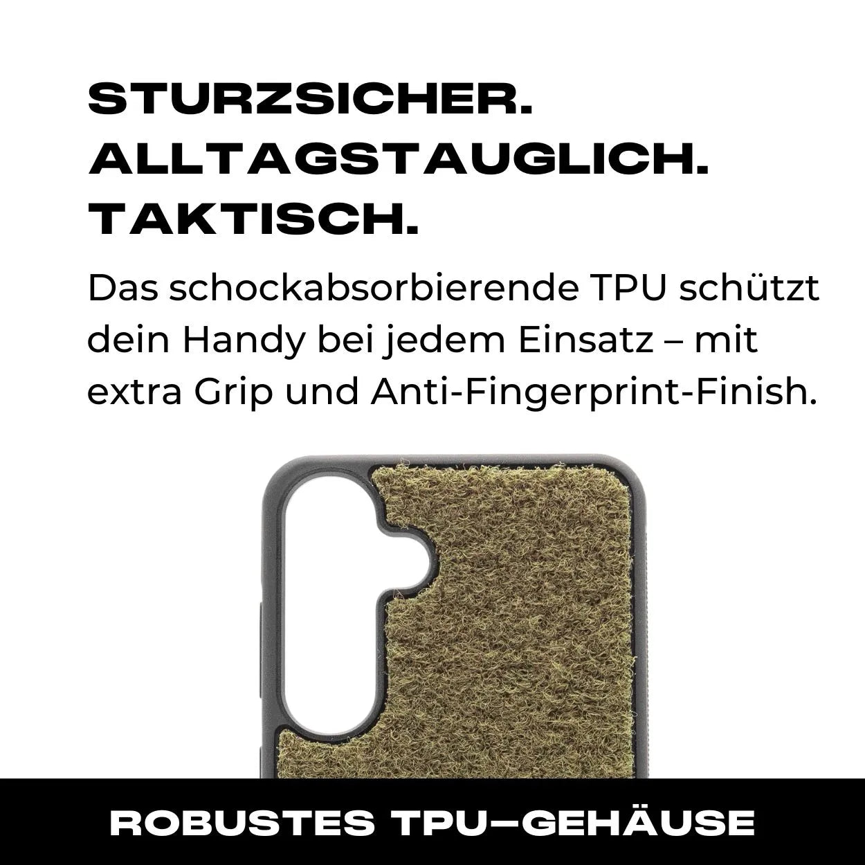 Tactical Case mit Steingrau Oliv Flauschklett - Samsung Galaxy S24 Reihe